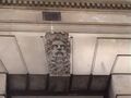 The decoration over the windows.
